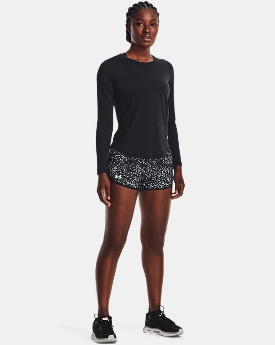 Women's UA Fly-By 2.0 Printed Shorts, Black, pdpMainDesktop image number 2
